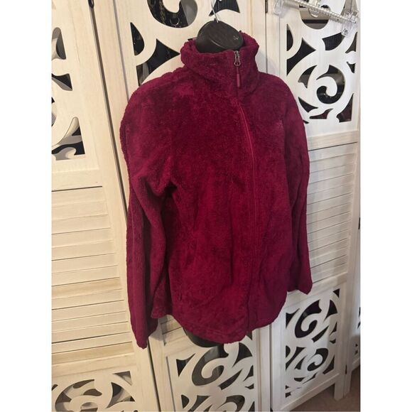 The North face osito oso furry teddy jacket purple magenta pink red large (L) - Picture 9 of 13